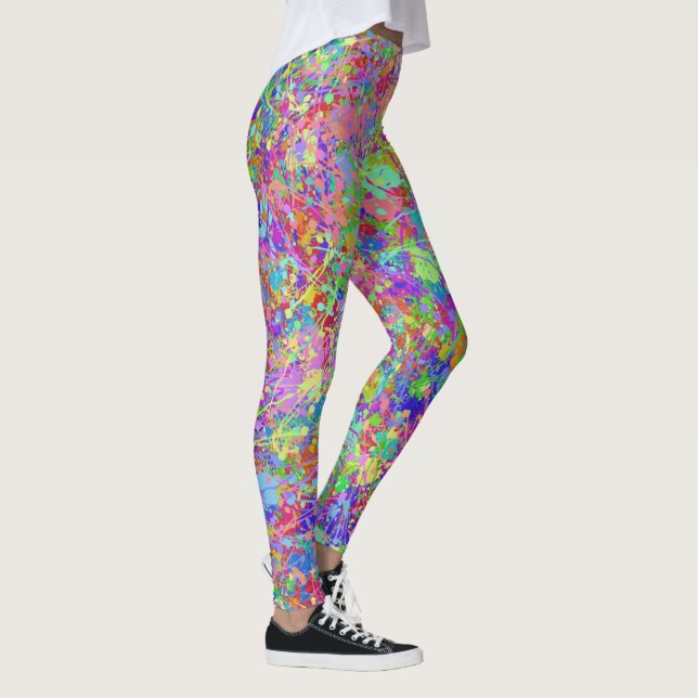 Fun Multicolor Paint Splatters Leggings (Right)