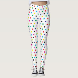 Fun Multicolor Polka Dot Pattern Leggings