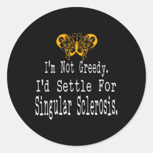 Fun Multiple Sclerosis Awareness Butterfly Support Classic Round Sticker