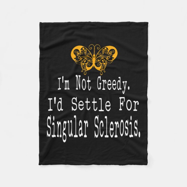 Fun Multiple Sclerosis Awareness Butterfly Support Fleece Blanket (Front)