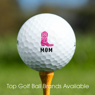 Fun Mum Western Cowgirl Boot Rustic Pink Set Golf Balls