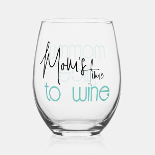Fun Mummy Juice Mum's Time to Wine Stemless Wine Glass