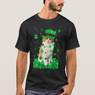 Fun Munchkin Cat St Patrick S Day Irish Shamrock T-Shirt