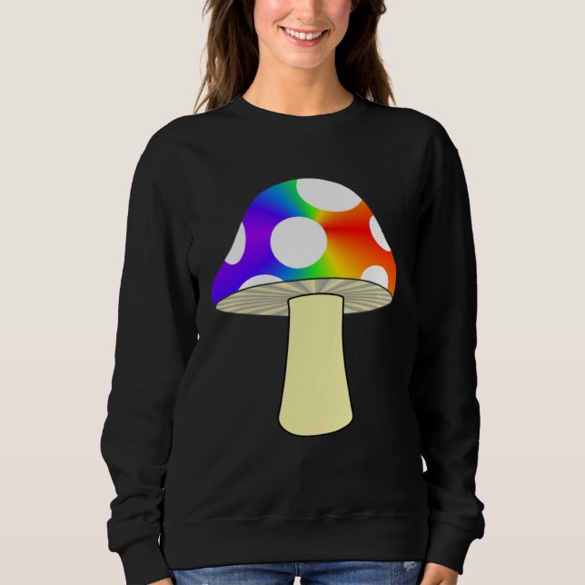 FUN MUSHROOM TEE NATURE COLORFUL MUSHROOM RAINBOW  (Front)