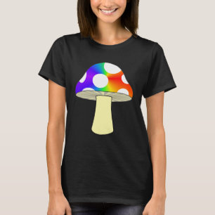 FUN MUSHROOM TEE NATURE COLORFUL MUSHROOM RAINBOW 