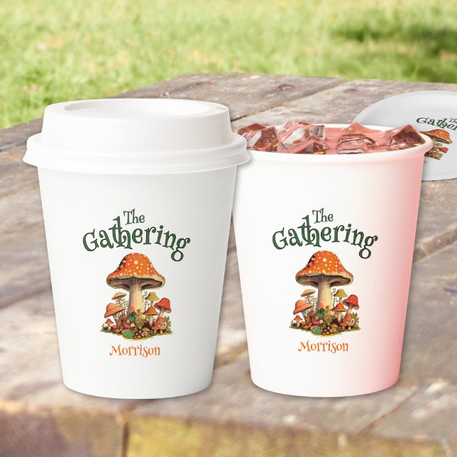 Fun Mushrooms Retro Family Reunion Paper Cups (Creator Uploaded)