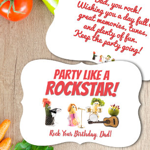 Fun music birthday card dad food funny vege card