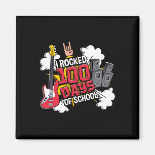 Fun Music Guitar I Rocked 100 Days Of School Magnet