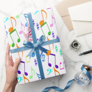Fun Music notes pattern party wrap Wrapping Paper