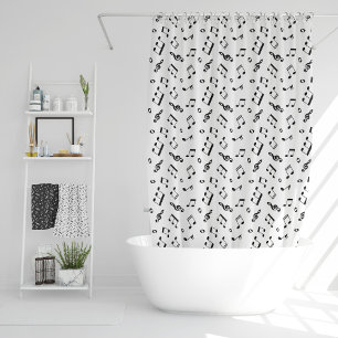 Fun Music Notes Pattern Shower Curtain