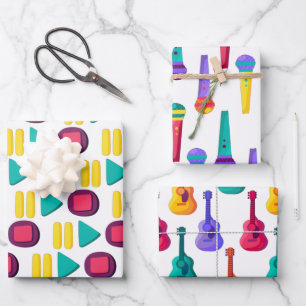 fun music pattern party Wrapping Paper Sheets
