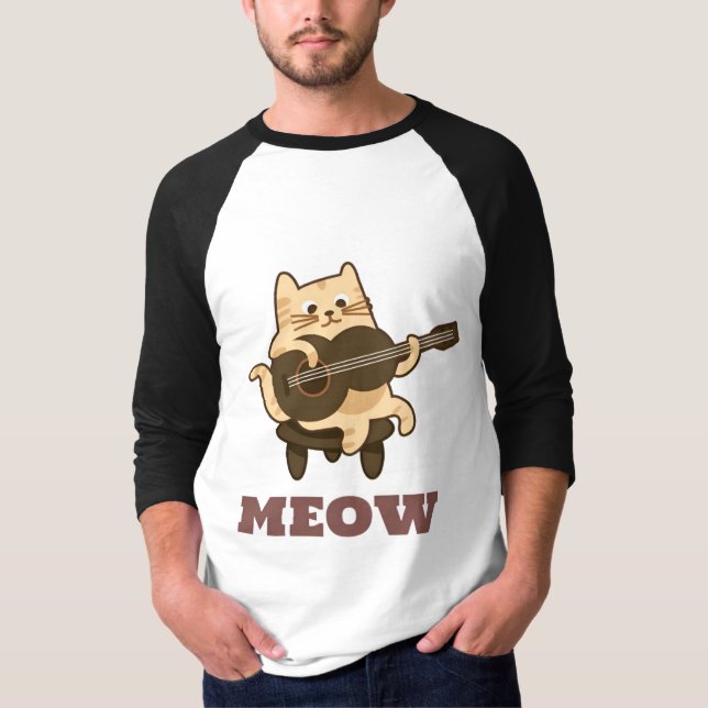 Fun Musical Kitty Design for Cat Lovers T-Shirt (Front)