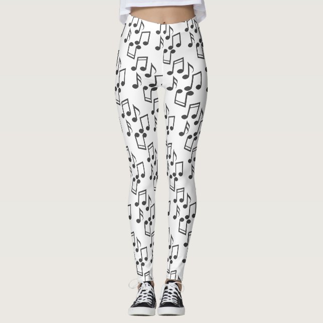 Fun Musical Notes Pattern  Leggings (Front)