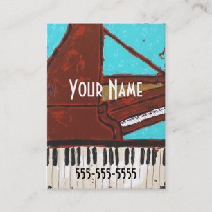 Fun musical piano business cards