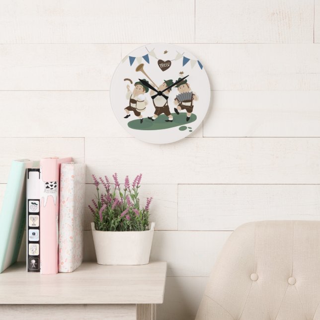 fun Musician Bavarian invite to Oktoberfest Clock (Reading Room)