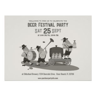 fun Musician Bavarian invite to Oktoberfest Sign