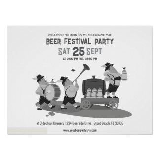 fun Musician Bavarian invite to Oktoberfest Sign