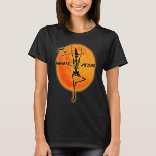 Fun Namaste Witches with the Yoga Skeleton in the T-Shirt