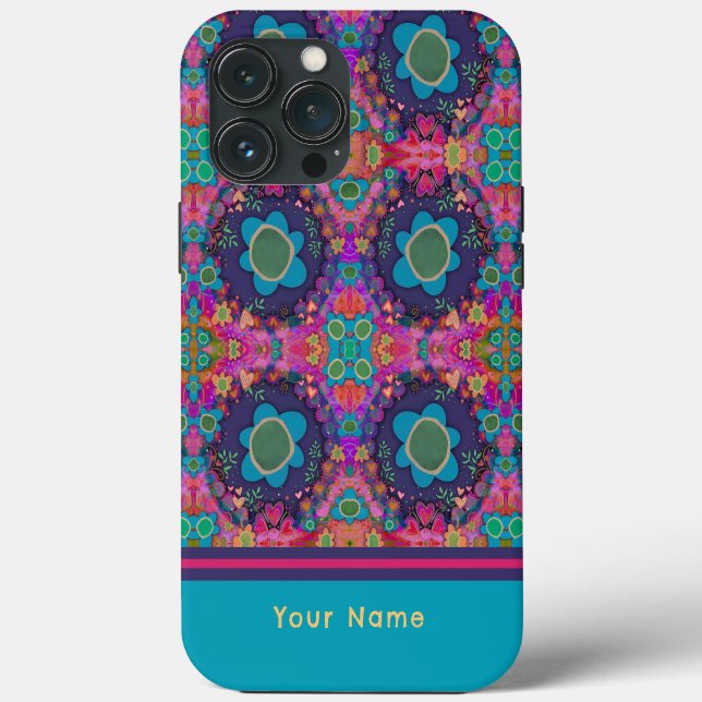 Fun Name Boho Flowers Custom Pattern Inspirivity  Case-Mate iPhone Case (Back)