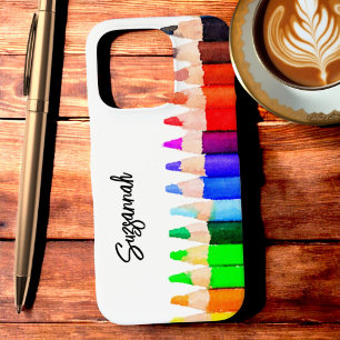 Fun Name Colour Pencils In Watercolor Custom iPhon iPhone 16 Pro Case