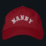 Fun Nanny Cap<br><div class="desc">Personalise this real embroidery nanny hat with your choice of name for a great holiday gift for nannies.  Cap has stitched name with nanny occupation slogan.</div>