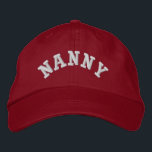 Fun Nanny Cap<br><div class="desc">Personalise this real embroidery nanny hat with your choice of name for a great holiday gift for nannies.  Cap has stitched name with nanny occupation slogan.</div>