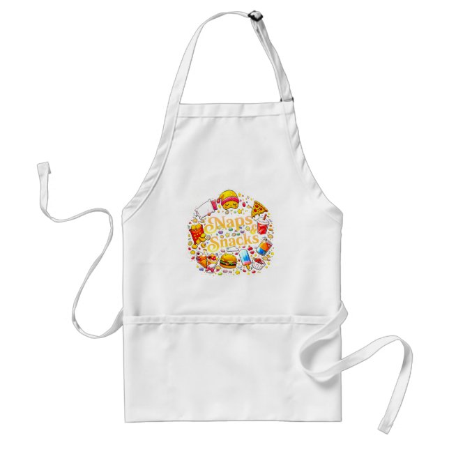 fun Naps & Snacks Apron Colorful & Playful  (Front)