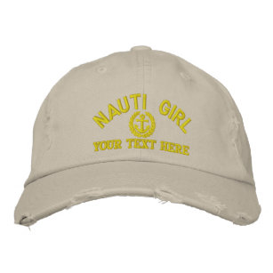 Fun naughty girls sailing captains embroidered hat