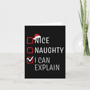 Fun Naughty Nice Christmas Family Pajama Men Women Card