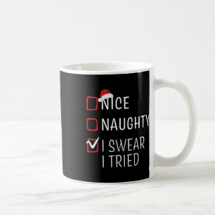 Fun Naughty Nice Christmas Family Pajama Men Women Coffee Mug