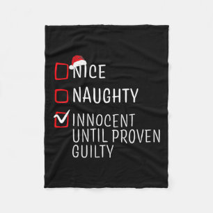 Fun Naughty Nice Christmas Family Pajama Men Women Fleece Blanket