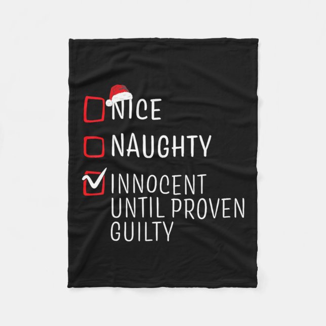 Fun Naughty Nice Christmas Family Pajama Men Women Fleece Blanket (Front)