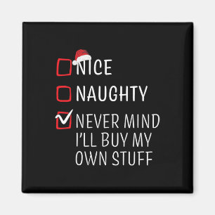 Fun Naughty Nice Christmas Family Pajama Men Women Magnet