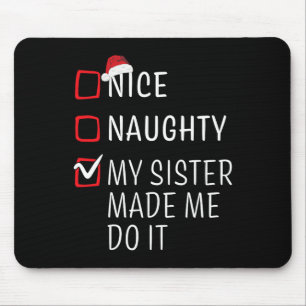 Fun Naughty Nice Christmas Family Pajama Men Women Mouse Pad