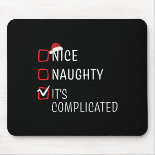 Fun Naughty Nice Christmas Family Pajama Men Women Mouse Pad
