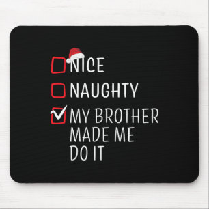 Fun Naughty Nice Christmas Family Pajama Men Women Mouse Pad