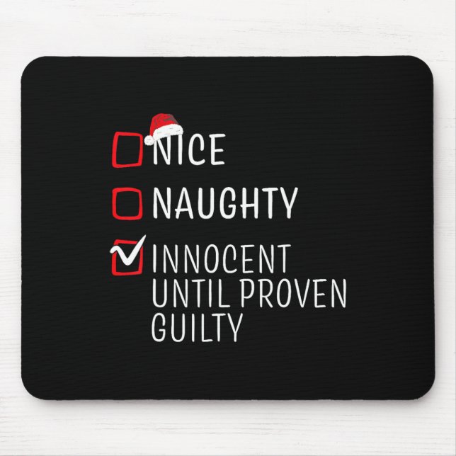 Fun Naughty Nice Christmas Family Pajama Men Women Mouse Pad (Front)