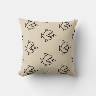fun nautical FISH themed pattern Cushion