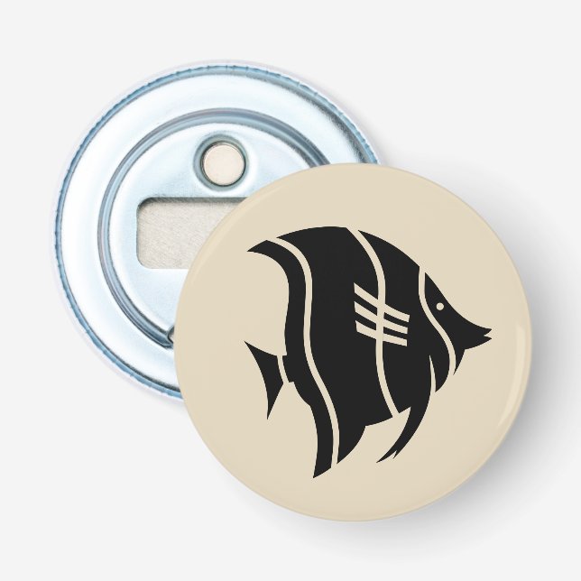 fun nautical striped fish themed | bottle opener (Front)