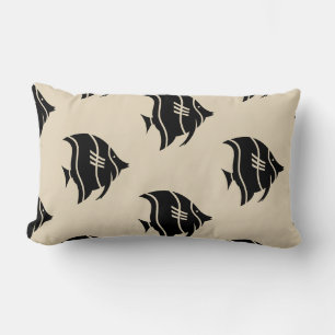 fun nautical striped fish themed pattern   lumbar cushion