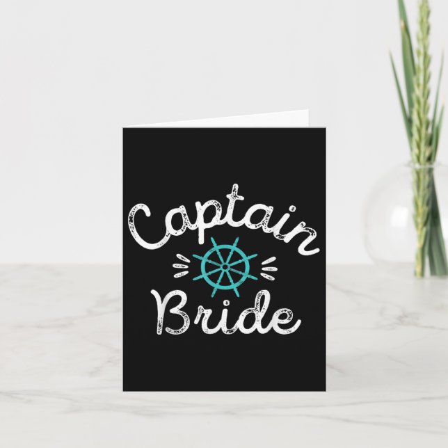Fun Nautical Wedding Matching Groom Ship Wheel Cap Card (Front)