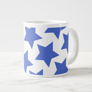 Fun Navy Blue Stars Pattern Jumbo Mug