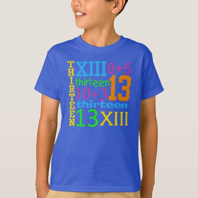 Fun NEON 13 GRAPHIC 13th Birthday TEE (Front)