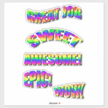Fun Neon Encouraging Motivation Rainbow Words