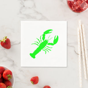 Fun neon green lobster cute modern cool napkin