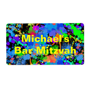 Fun Neon Paint Splatter Water Labels