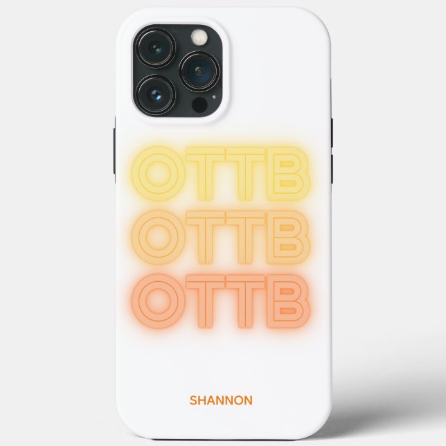 Fun Neon Retro Horse OTTB Thoroughbred Racehorse Case-Mate iPhone Case (Back)