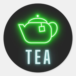 Fun Neon Teapot  Classic Round Sticker