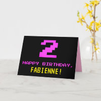 Fun, Nerdy, Geeky, Pink, 8-Bit Style 2nd Birthday