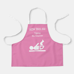 Fun NEW BIG SIS TAKING NO CHANCES Diaper Change Apron